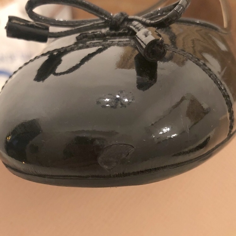 TRD Prada Black Patent Leather Bow Ballet Flats - Picture 4 of 8